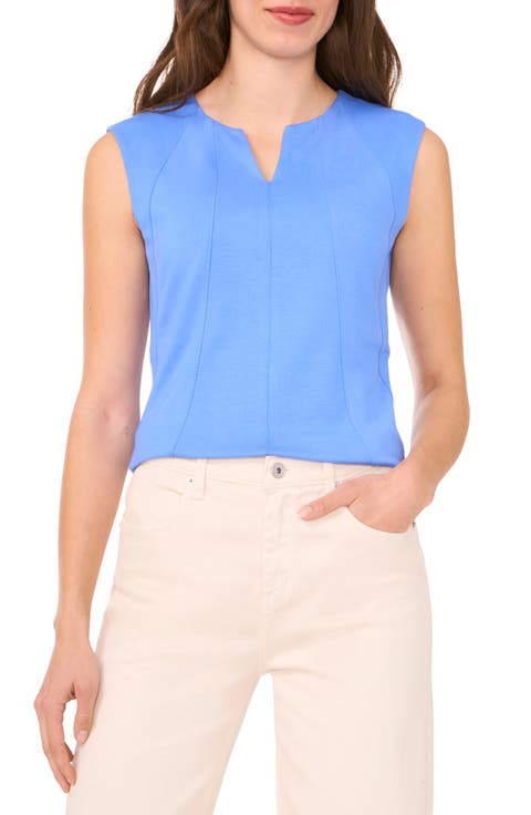 Seamed Notch Neck Ponte Shell