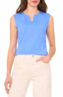 Halogen® Seamed Notch Neck Ponte Shell