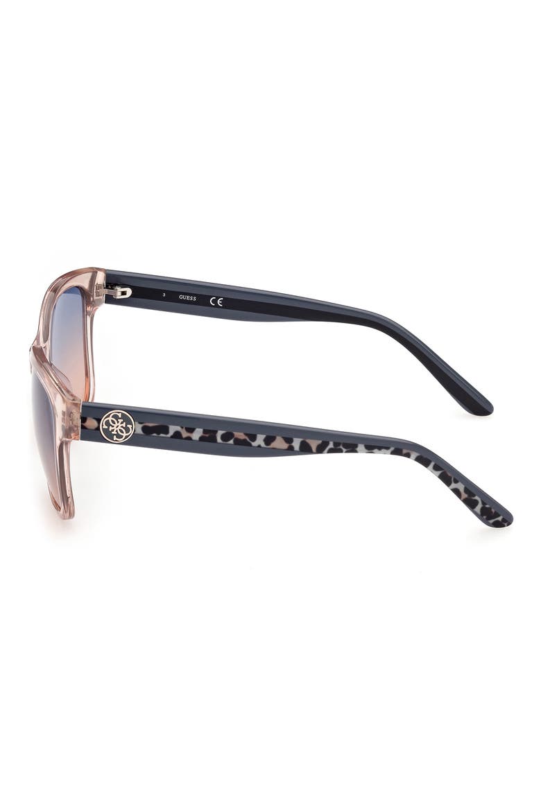 Square Sunglasses, Alternate, color, SHINY BEIGE / GRADIENT BLUE
