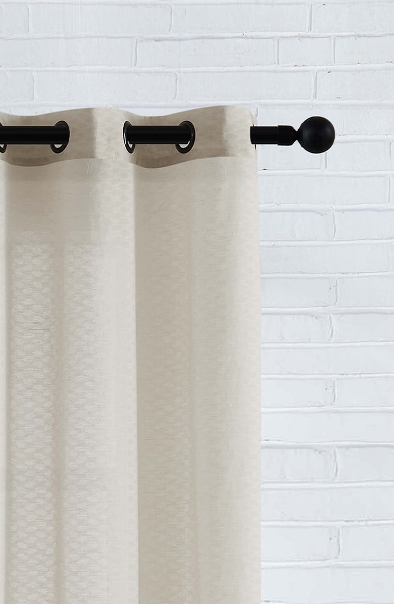 Lucky Brand Larkin Woven Light Blocking Insulated Set of 2 Curtain Panels, Alternate, color, Linen Beige