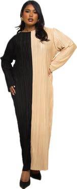 FASHION-SZN CURVE Colour block Midaxi Dress