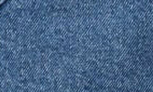 Shop Edikted Heart Pocket Denim Miniskirt In Blue-washed