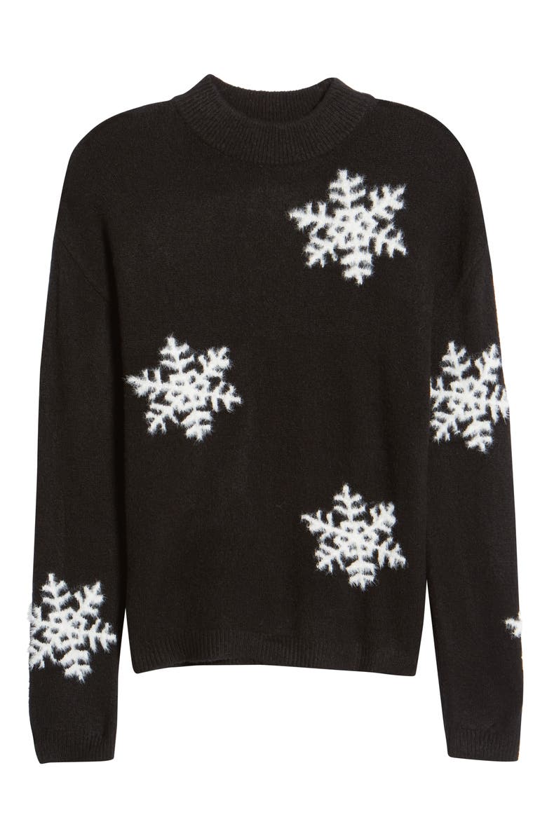 Caslon<sup>®</sup> Snowflake Mock Neck Sweater, Alternate, color,