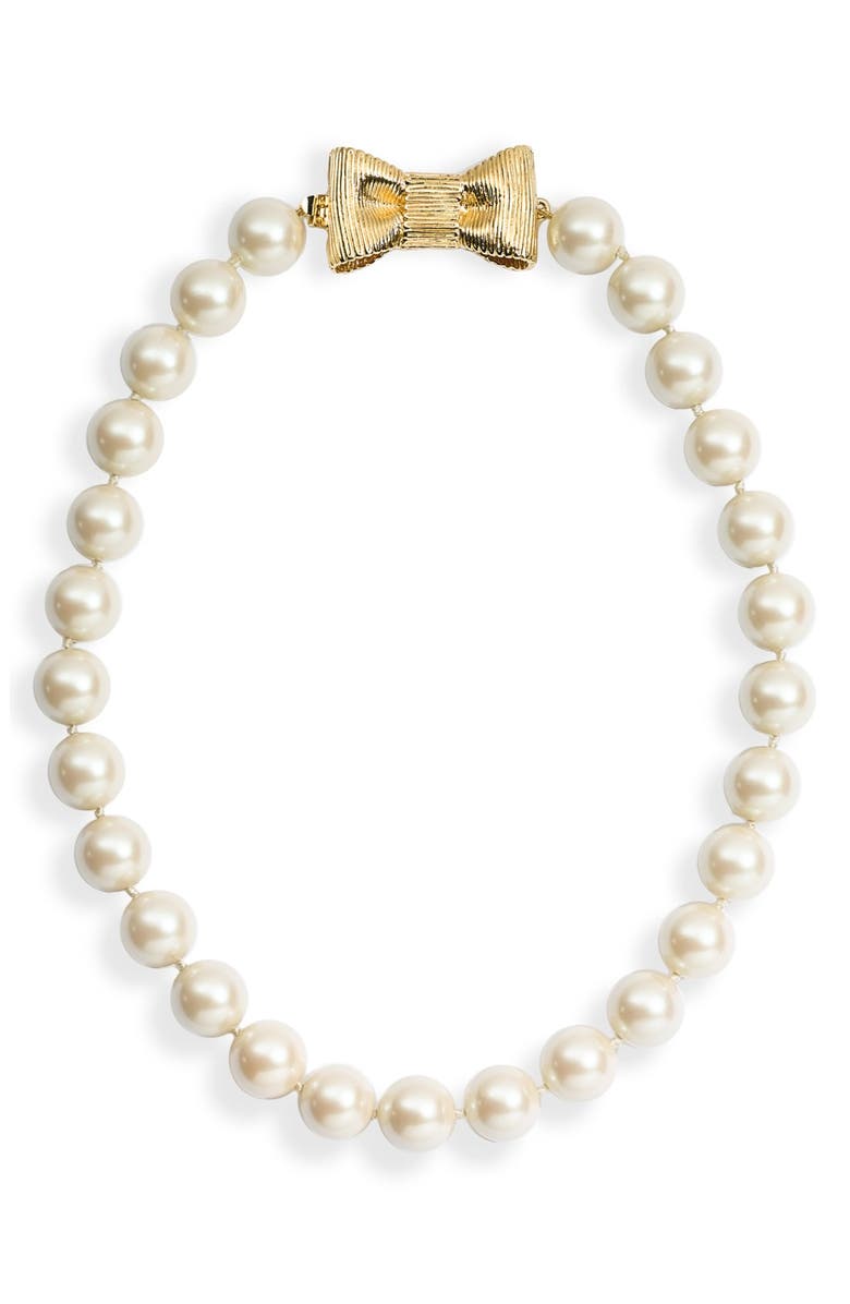 Kate Spade New York 'all wrapped up' short glass pearl necklace, Alternate, color,
