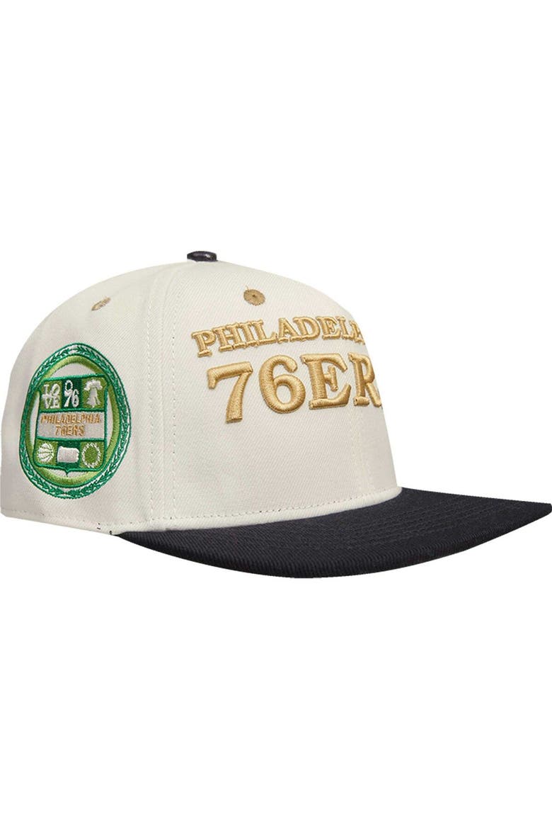Men's Cream/Black Philadelphia 76ers Album Cover Snapback Hat, Main, color, Cream