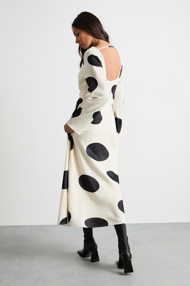 Polka Dot Scoop Back Maxi Dress, Alternate, color, Ivory