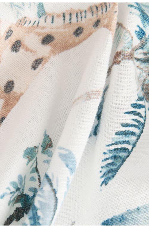 NEXT NEXT KIDS' DINO PRINT LINEN & COTTON DRAWSTRING SHORTS