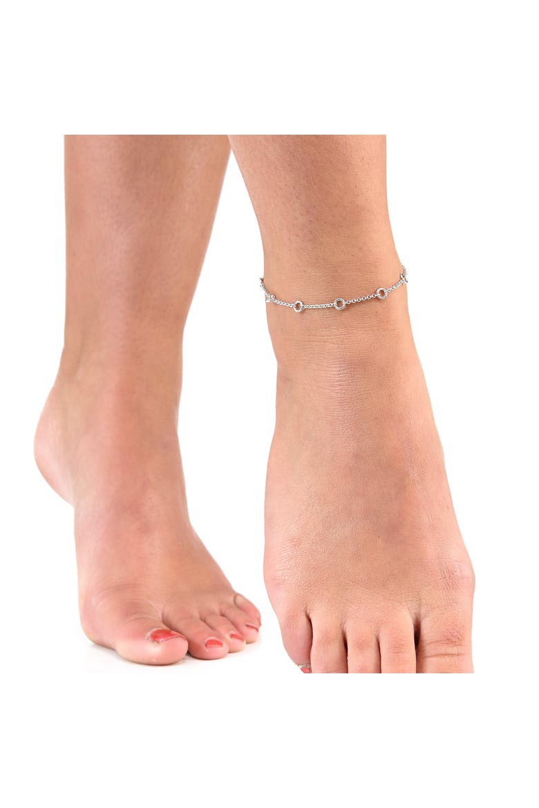 Circle Anklet, Alternate, color, Sterling Silver
