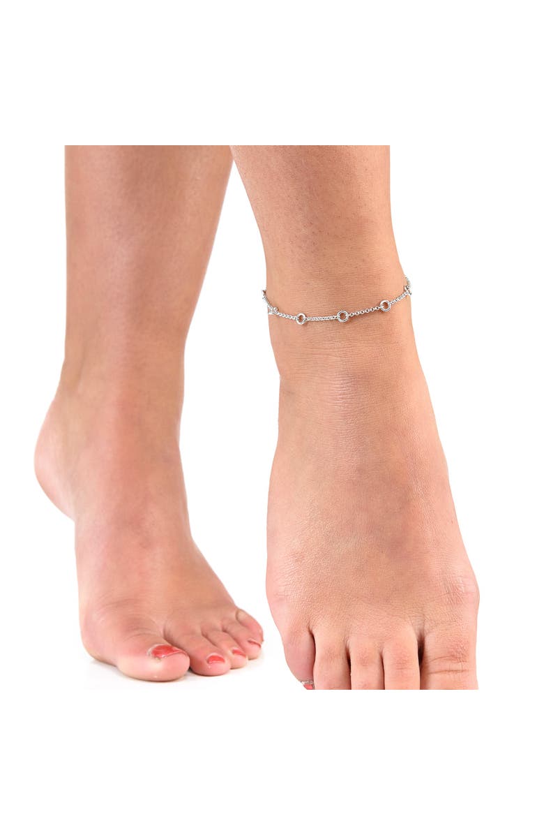 Lucy Quartermaine Circle Anklet, Alternate, color, Sterling Silver