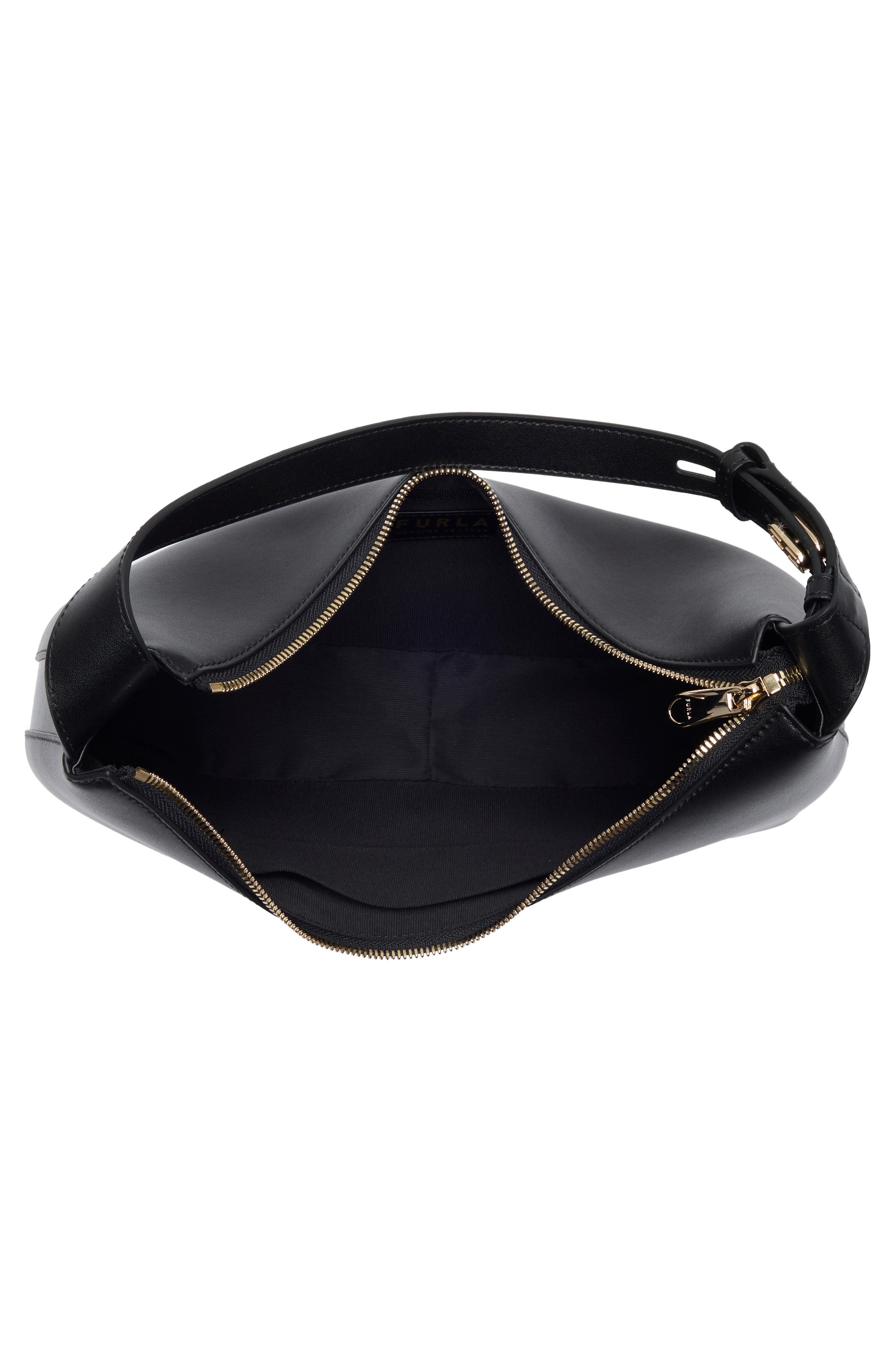 Febe Leather Hobo Bag, Alternate, color, NERO