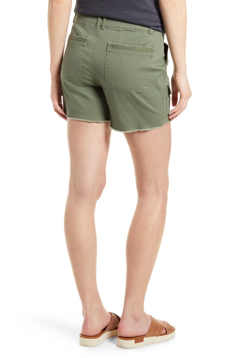 Wit & Wisdom 'Ab'Solution Frayed High Waist Cargo Shorts, Alternate, color,
