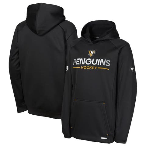Youth Fanatics Black Pittsburgh Penguins Authentic Pro Rink Raglan Hoodie