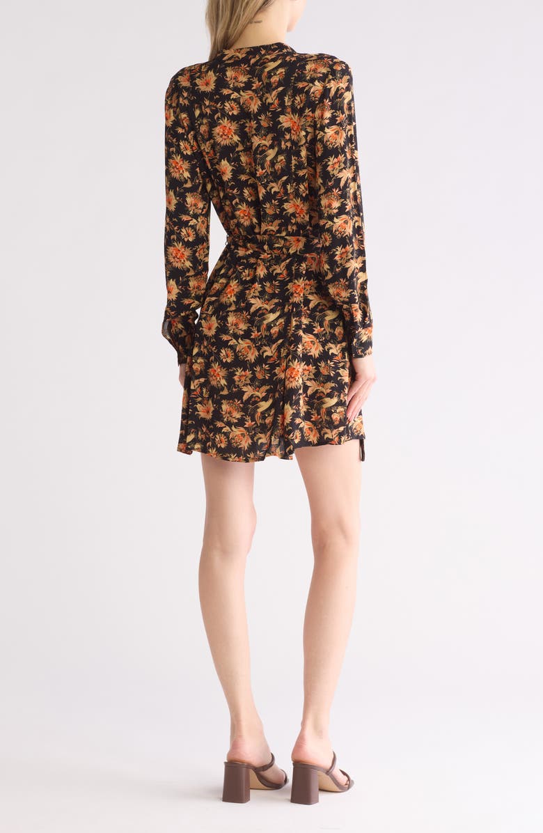 Reiss Lula Floral Long Sleeve Dress, Alternate, color, Black Floral
