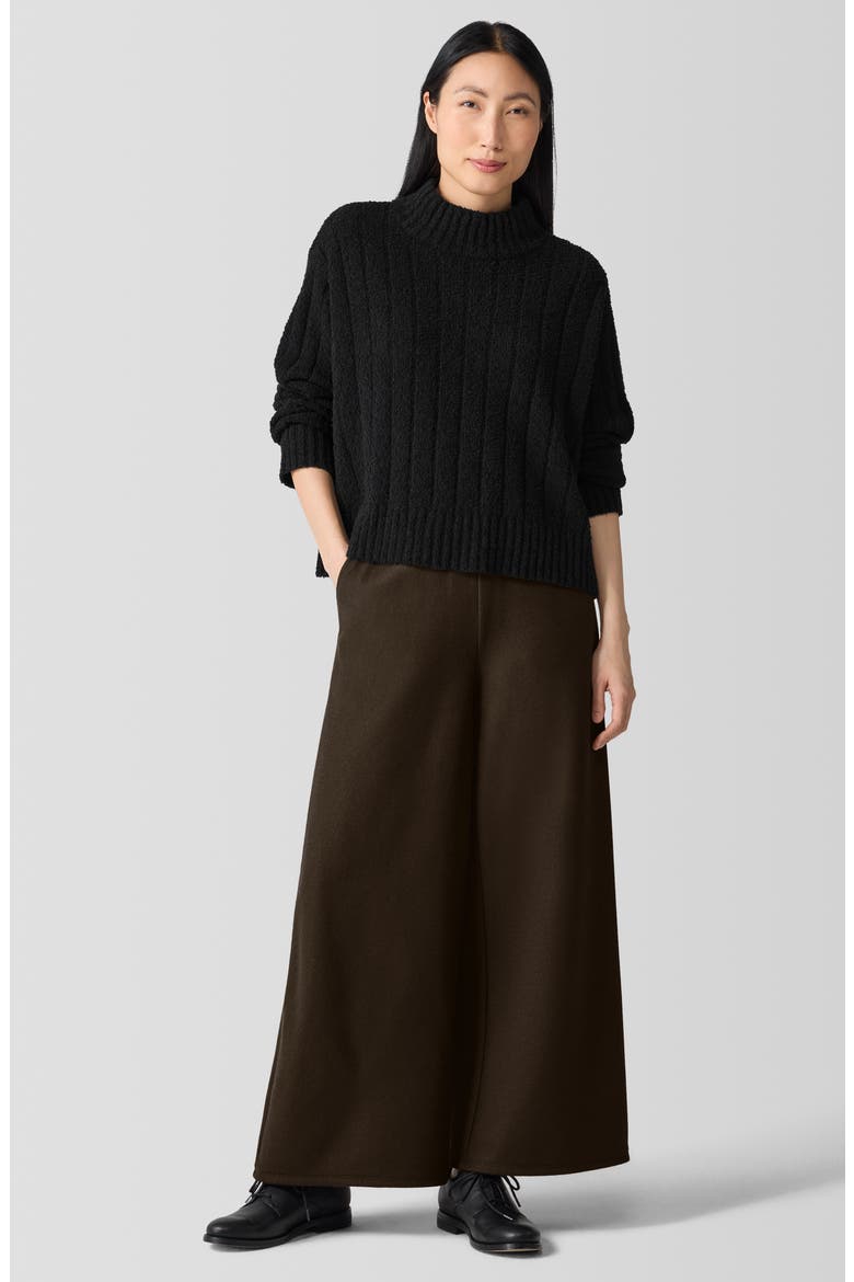 Mock Neck Ribbed Sweater, Alternate, color, BLACK