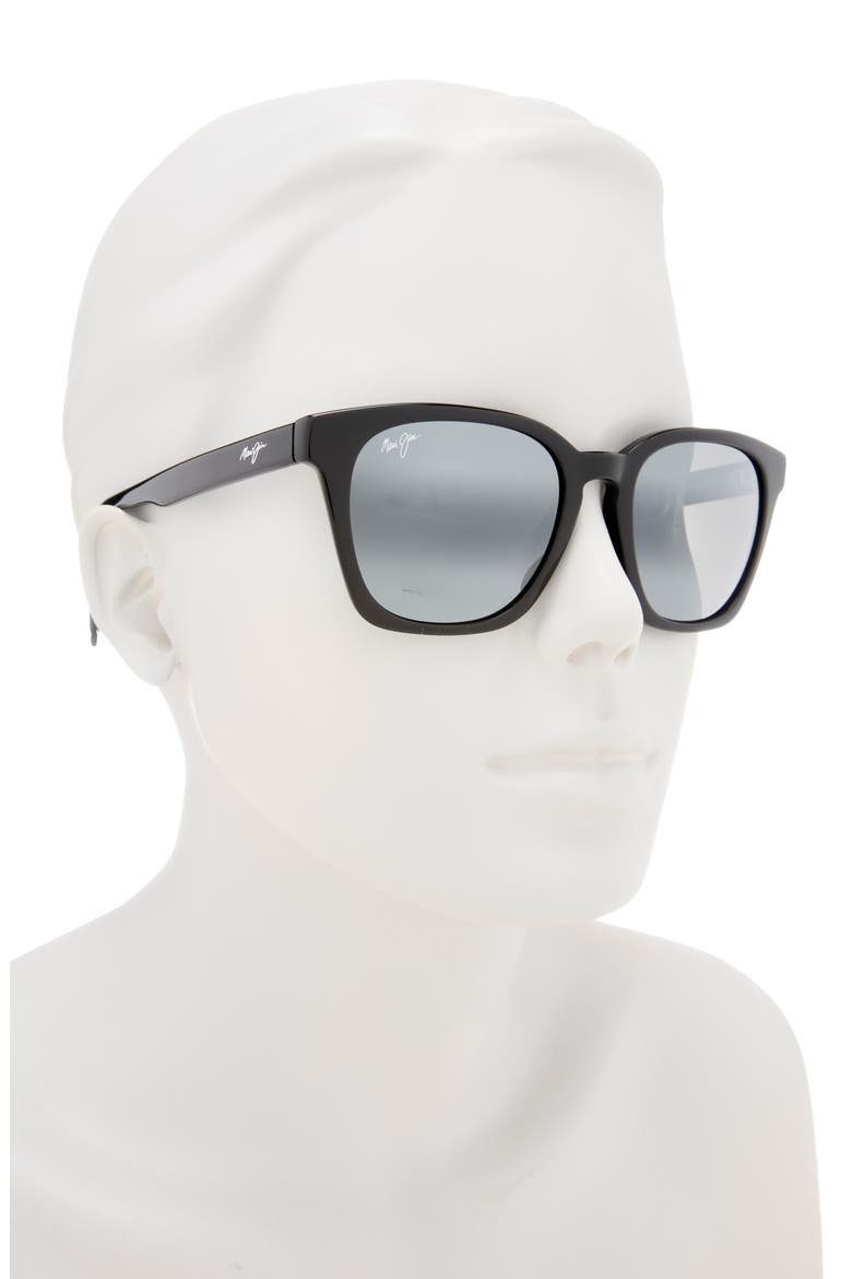 52mm Polarized Square Sunglasses, Alternate, color, BLACK BLACK GREY