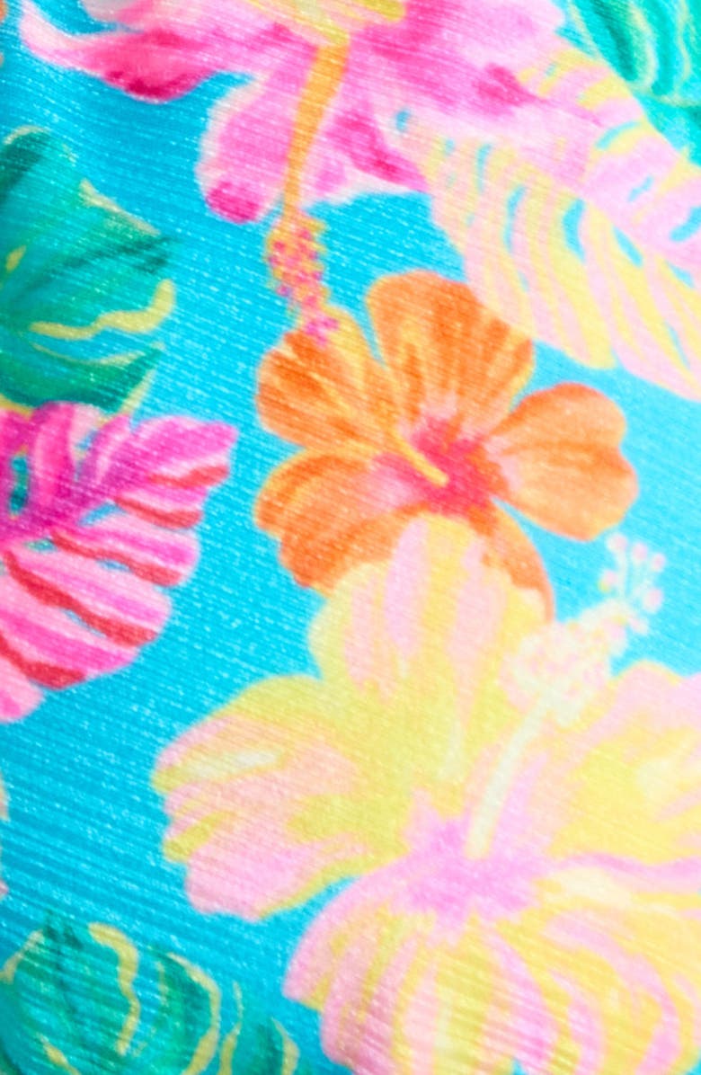 Kulani Kinis Lettuce Edge Halter Bikini Top, Alternate, color, Paradise Pop