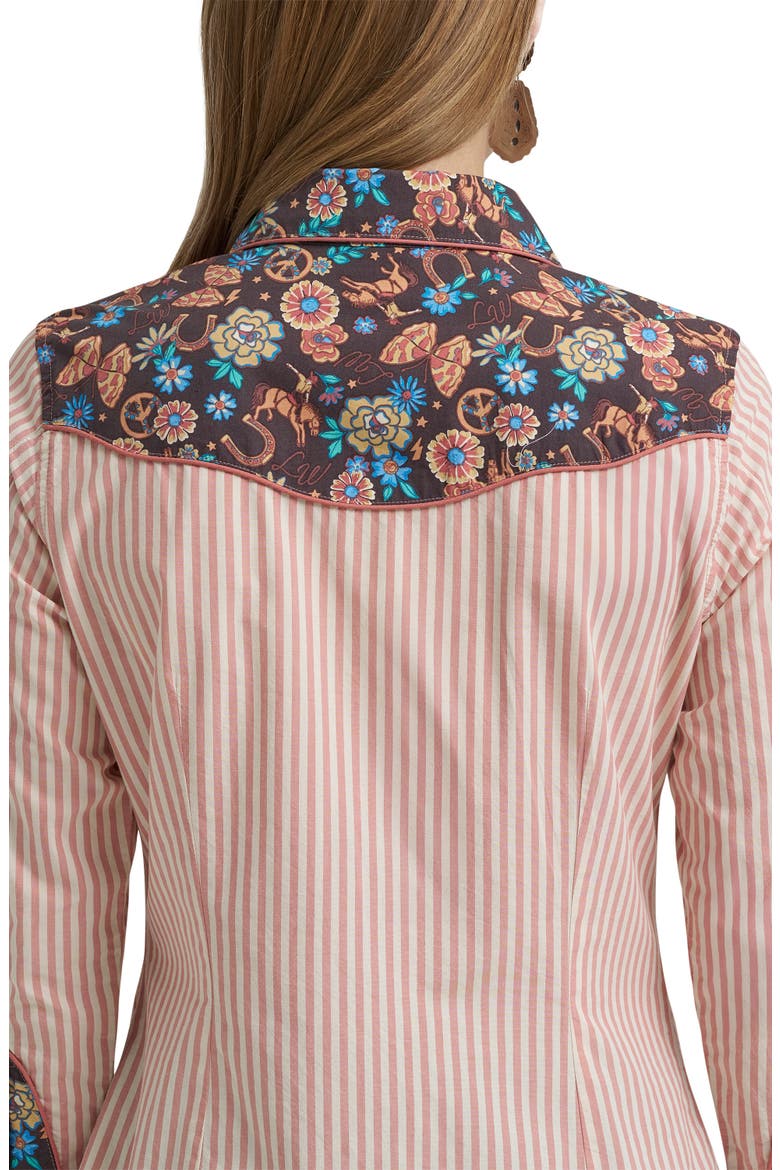 x Lainey Wilson Prairie Print Western Snap Shirt, Alternate, color, WHITE
