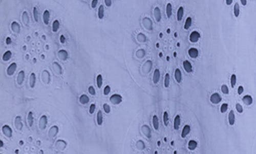 Donna Morgan Ruffle Embroidered Eyelet Cotton Minidress In Colony Blue