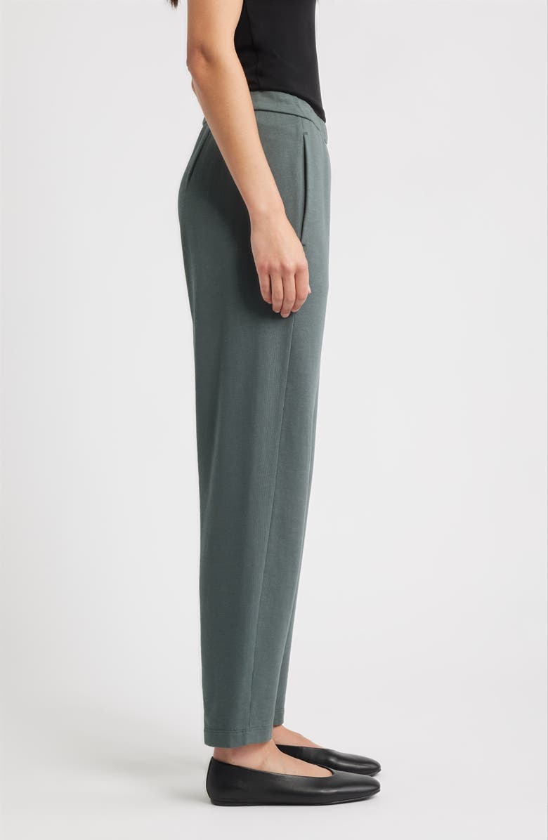 Eileen Fisher Slouch Organic Cotton Ankle Pants, Alternate, color, Everglade