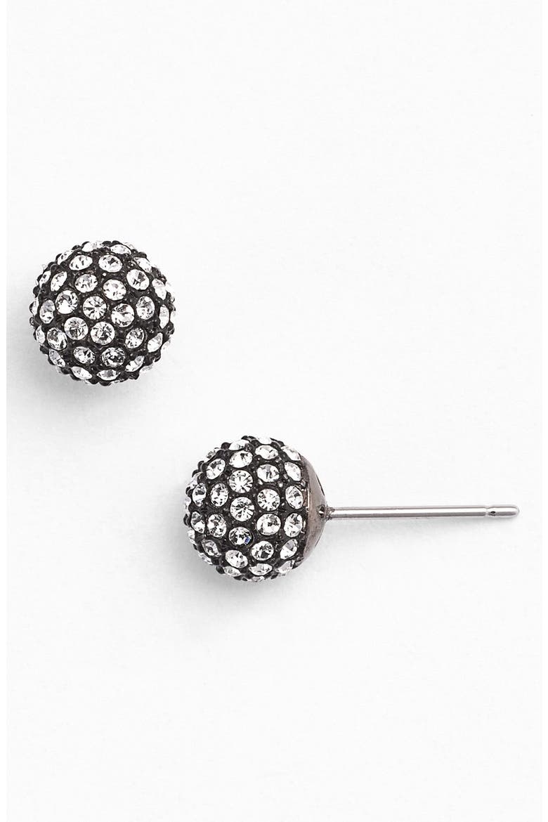Small Pavé Stud Earrings, Main, color, BLACK DIAMOND