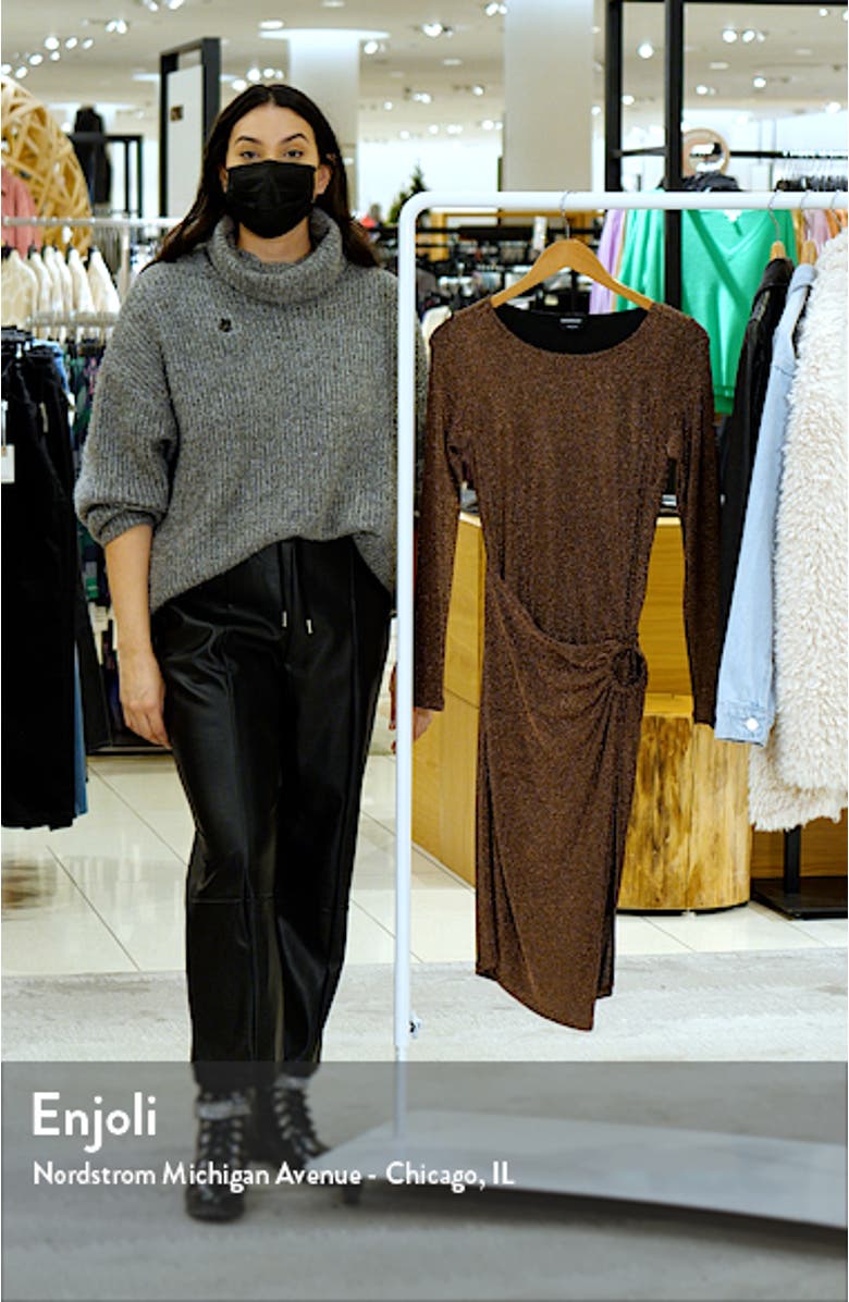 Ring Detail Sparkle Long Sleeve Knit Dress, sales video thumbnail