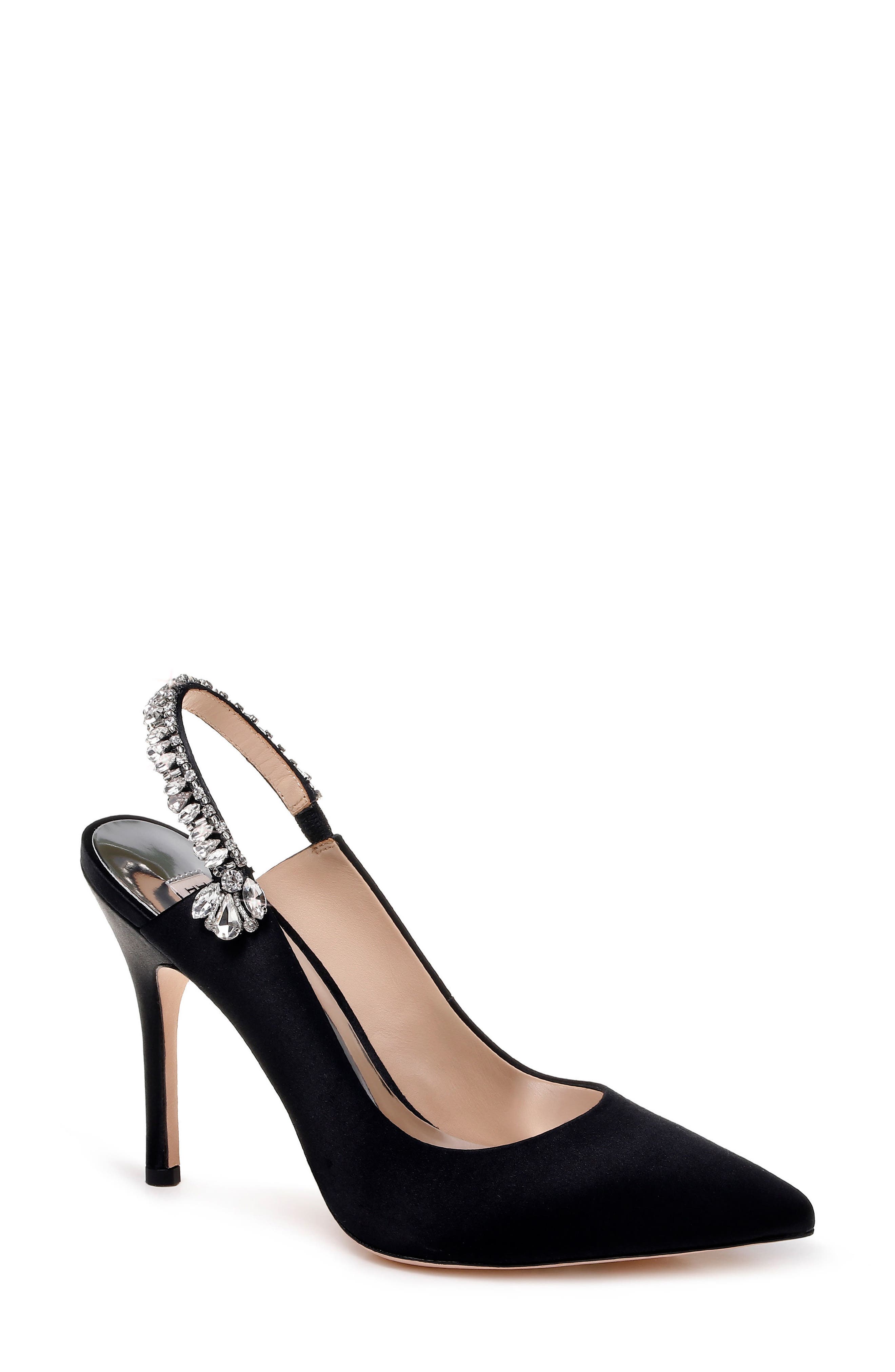 Badgley Mischka Paxton Pointy Toe Slingback Pump, Main, color, BLACK