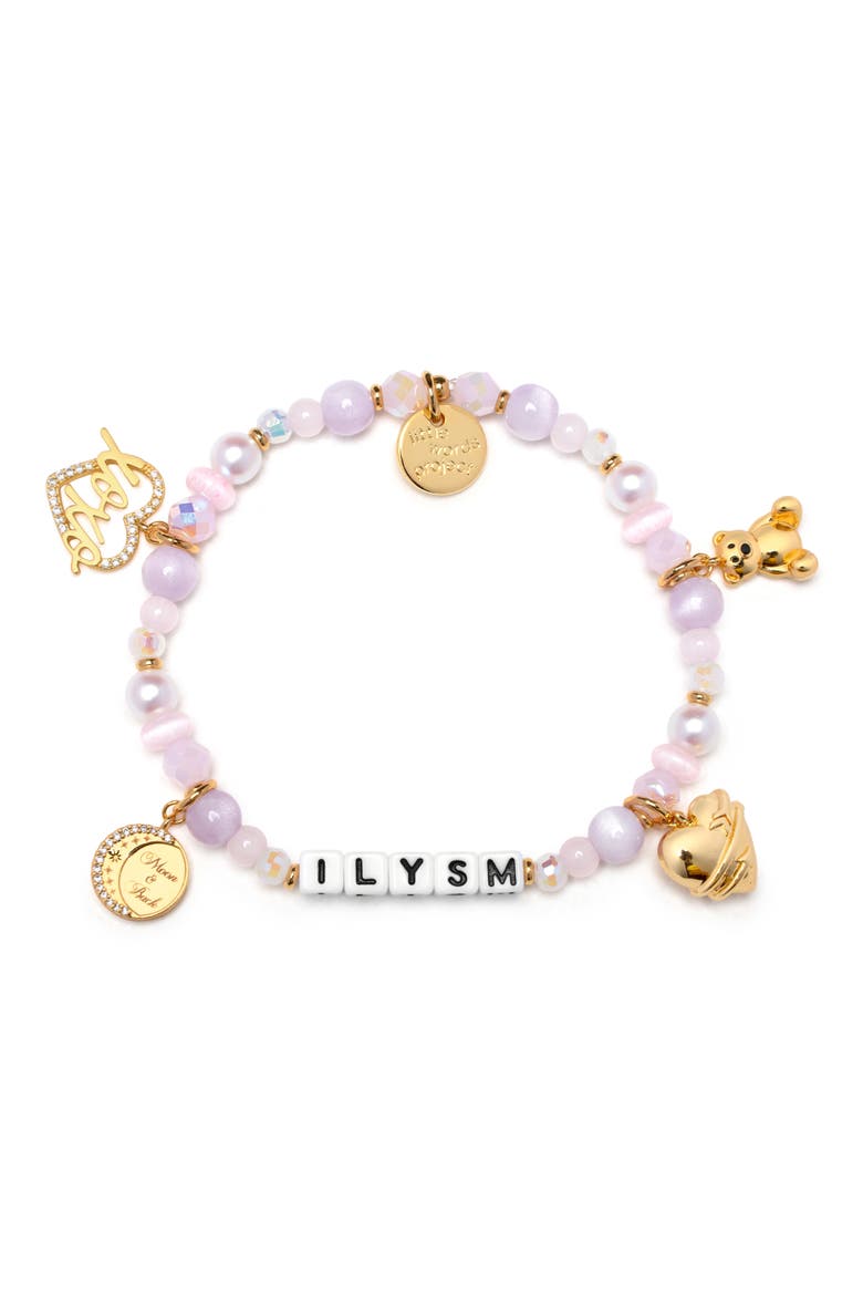 ILYSM Beaded Stretch Bracelet, Main, color, WHITE
