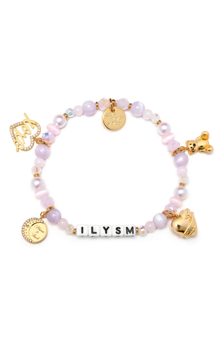 Little Words Project ILYSM Beaded Stretch Bracelet, Main, color, White