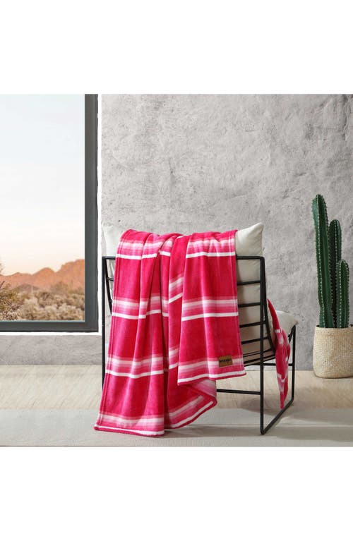 Wrangler Saddle Stripe Throw Blanket In Pink