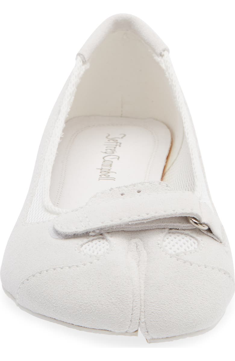 Jeffrey Campbell Faylen Ballet Flat, Alternate, color, White Suede Combo