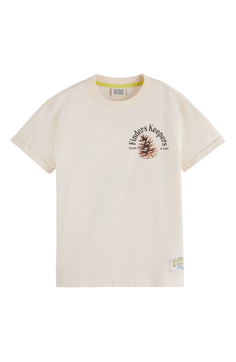 Scotch & Soda Kids' Adventue Finds Cotton Graphic T-Shirt, Main, color, Eggnog