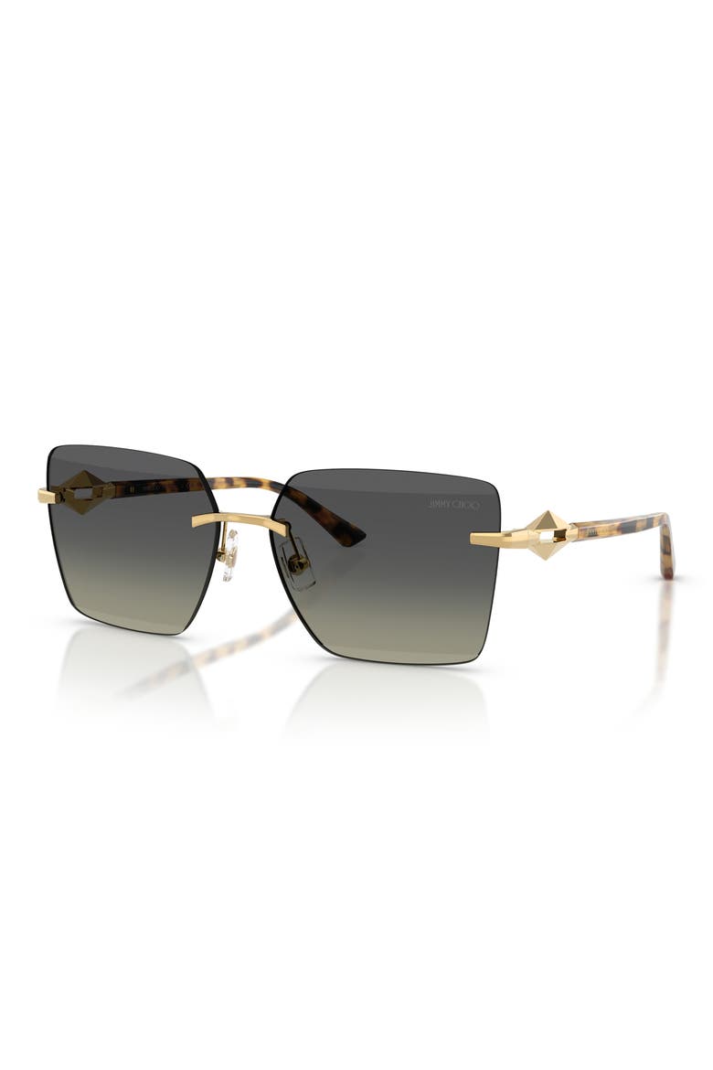 59mm Gradient Square Sunglasses, Alternate, color, GOLD / GREY GRADIENT