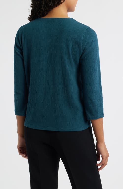 Eileen Fisher V-neck Texture Top In Blue
