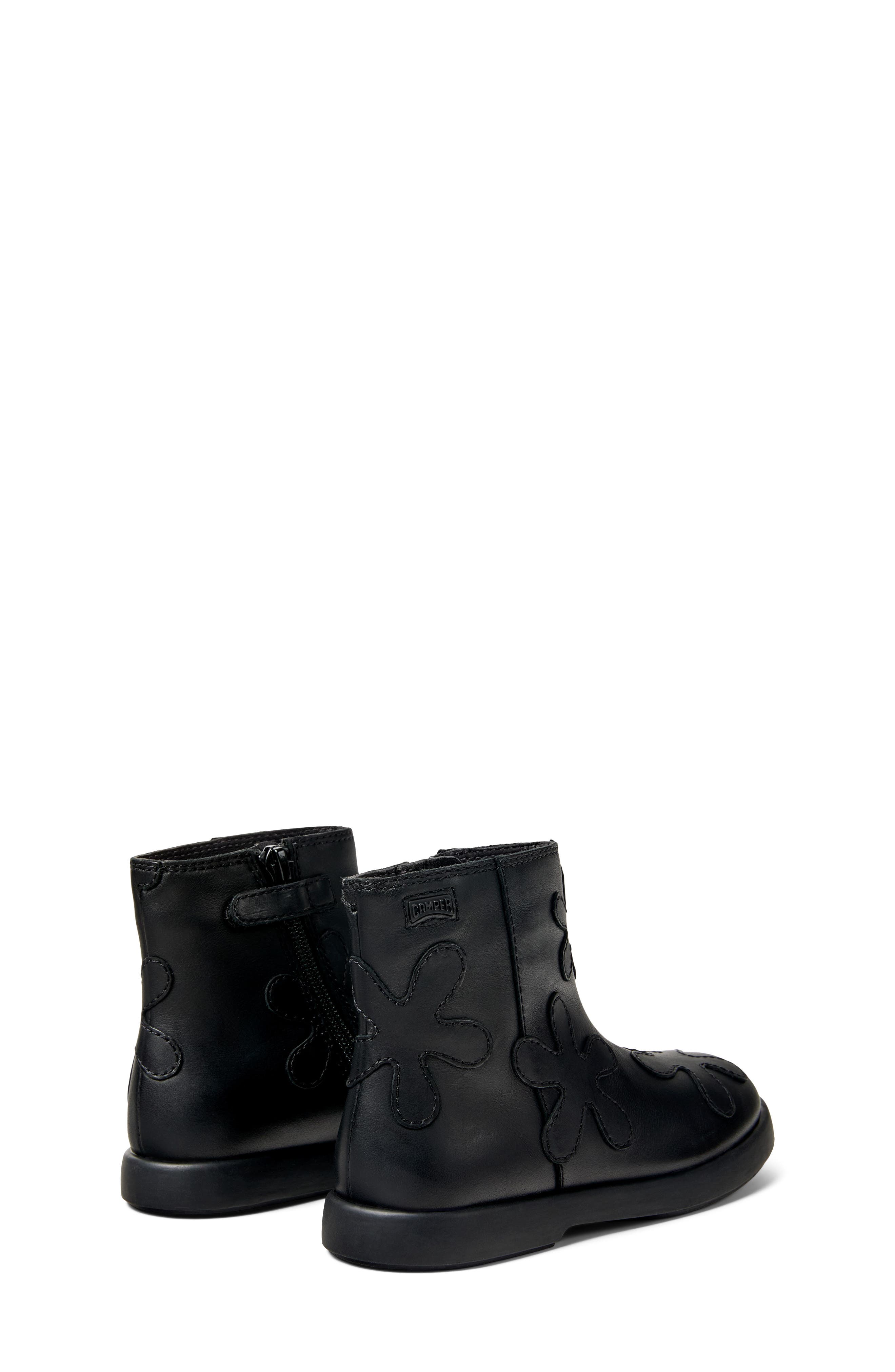 Kids' Duet Leather Boot, Alternate, color, BLACK
