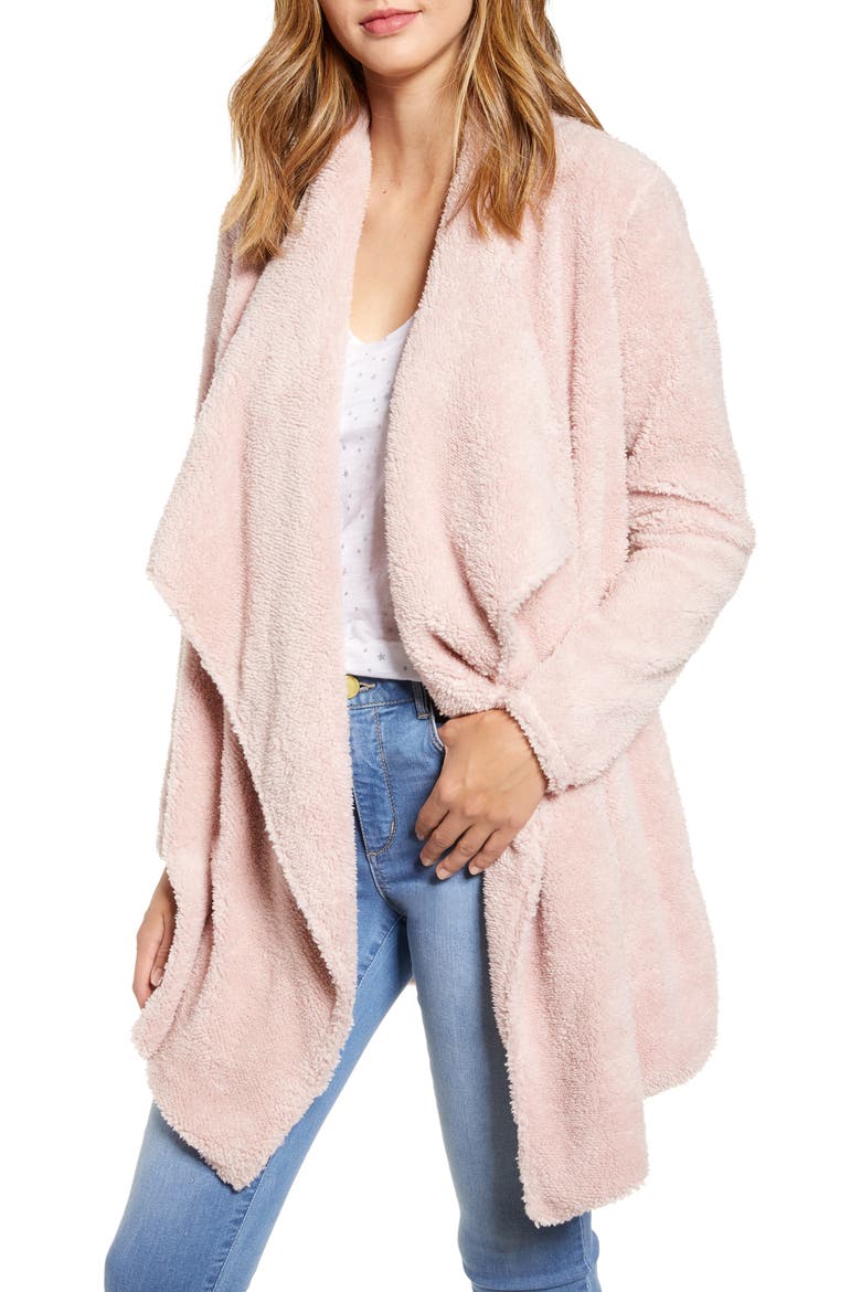 Gibson Teddy Bear Faux Fur Jacket, Main, color, ENGLISH ROSE