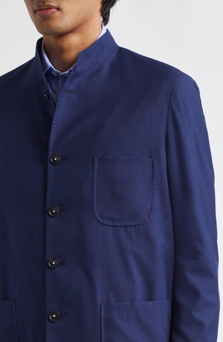 Massimo Alba Mandarin Collar Smoking Jacket, Alternate, color, Dark Blue