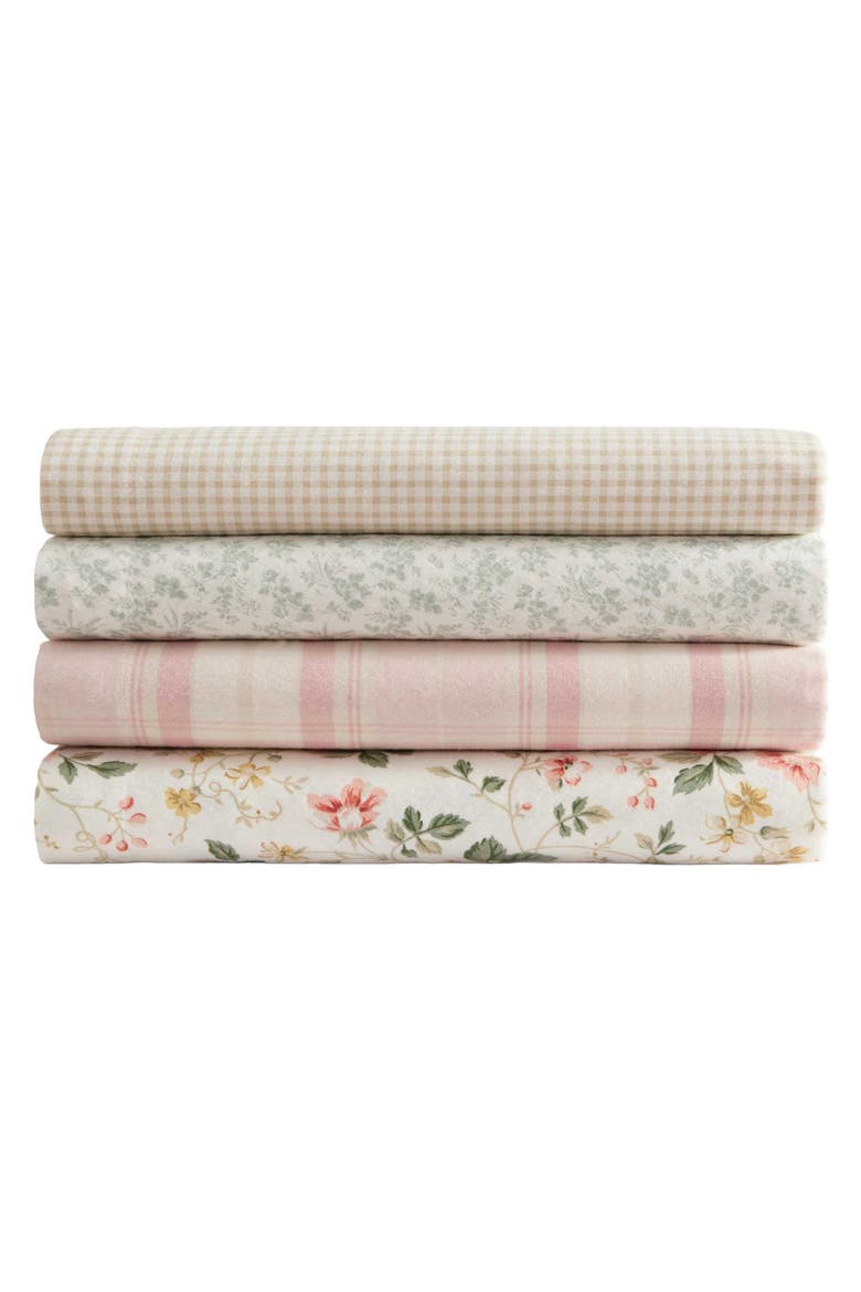 Mulholland Plaid Cotton Sheet Set, Alternate, color, MAUVE PINK