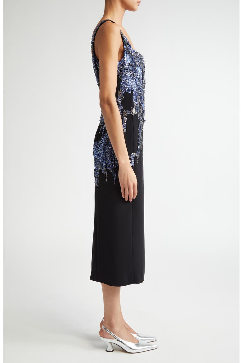 Sequin Embroidered Skirt, Alternate, color, BLACK