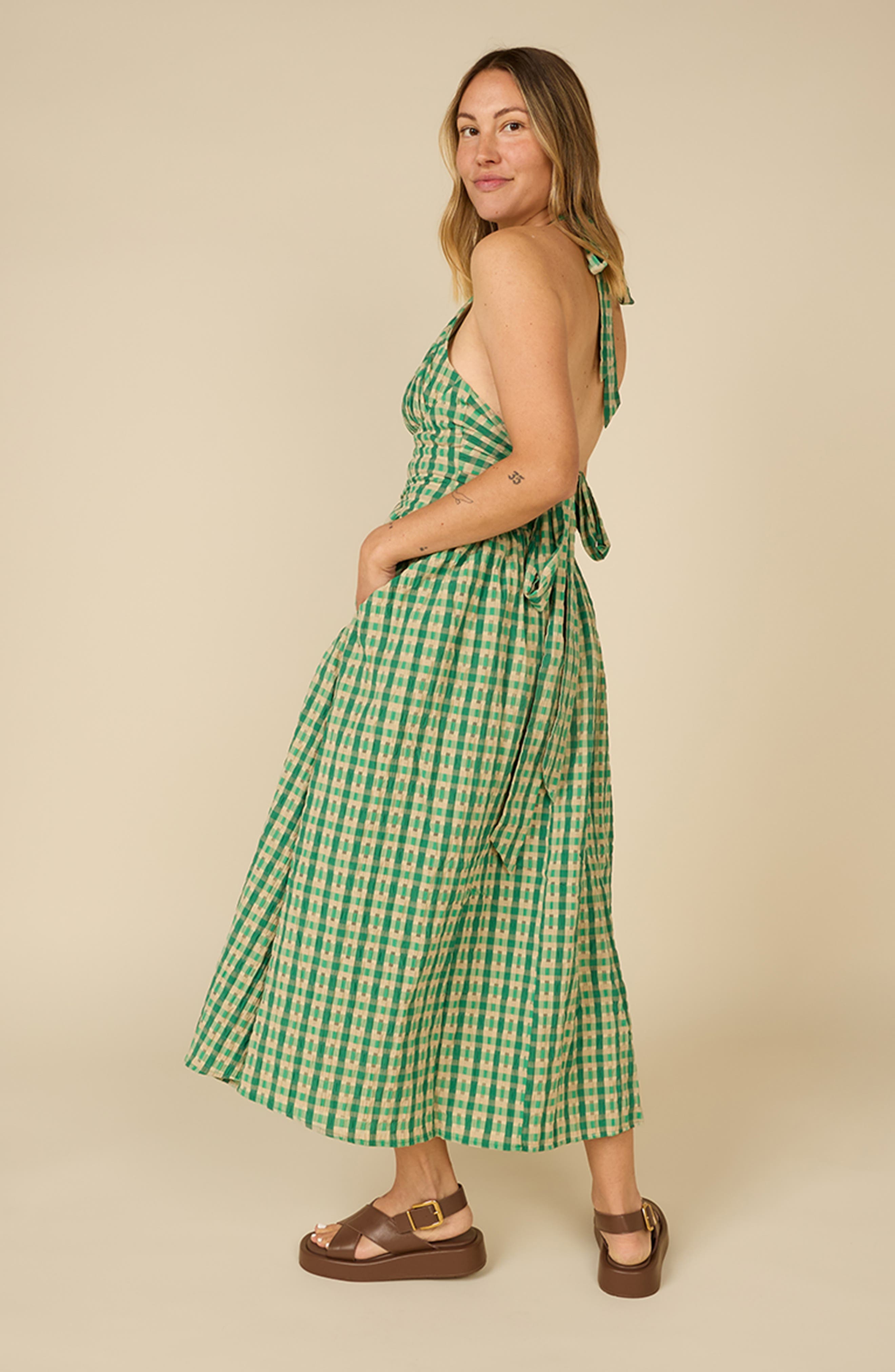 Charlotte Stone Anto Slingback Flatform Sandal, Alternate, color, Umber