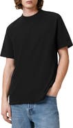 AllSaints Nero Solid Black Cotton T-Shirt