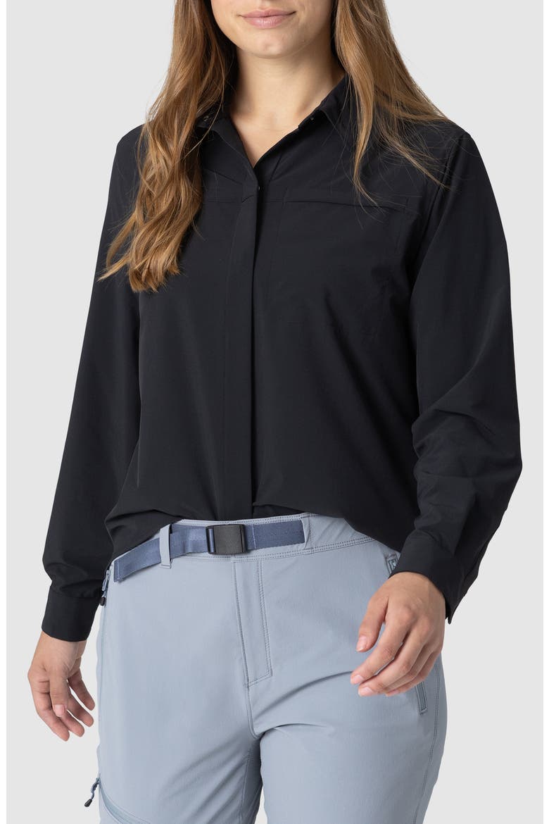 Astroman Long Sleeve Sun Shirt, Main, color, BLACK