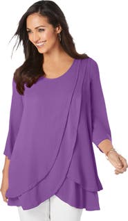 Jessica London Double-Layer High-Low Tunic