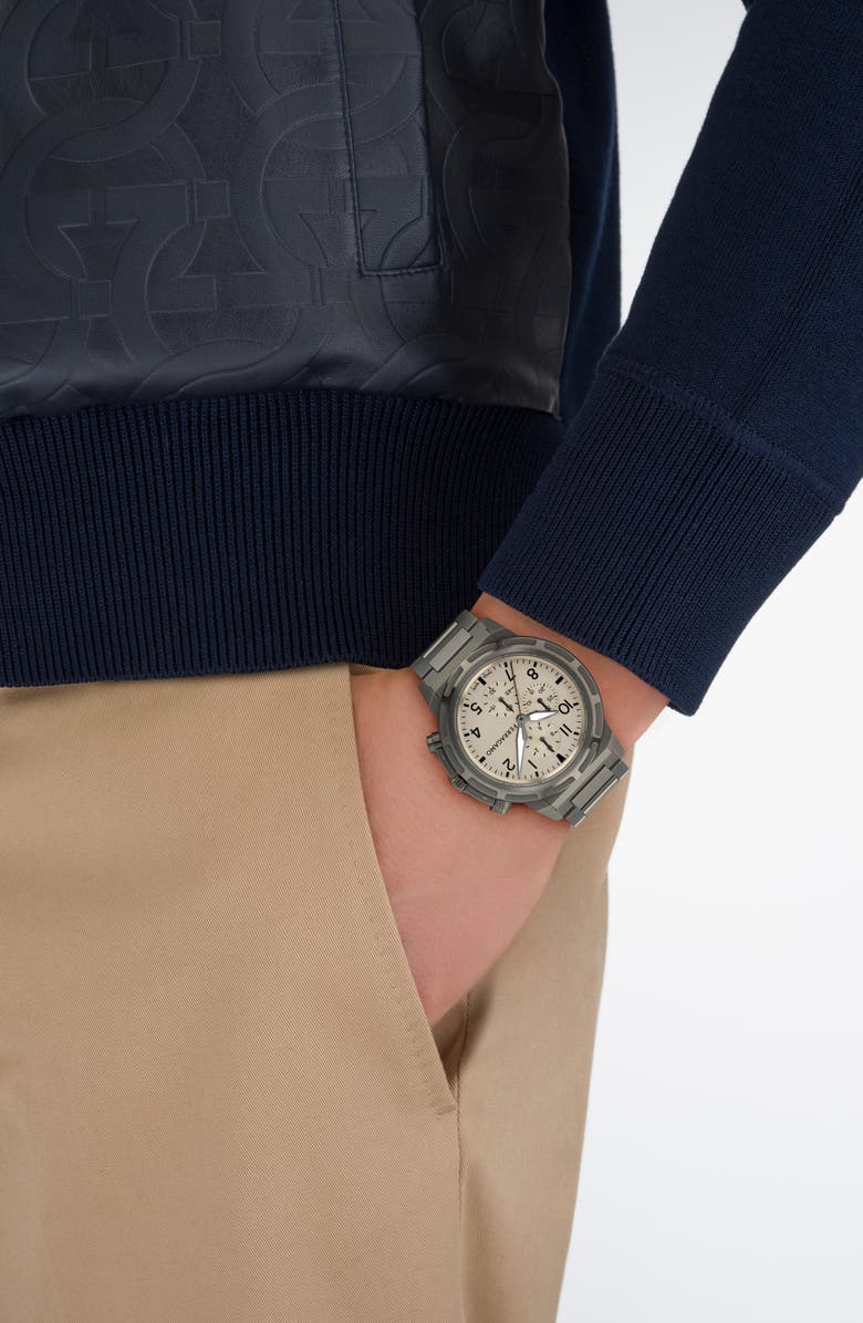 FERRAGAMO Sport Chronograph Bracelet Watch, 44mm, Alternate, color,