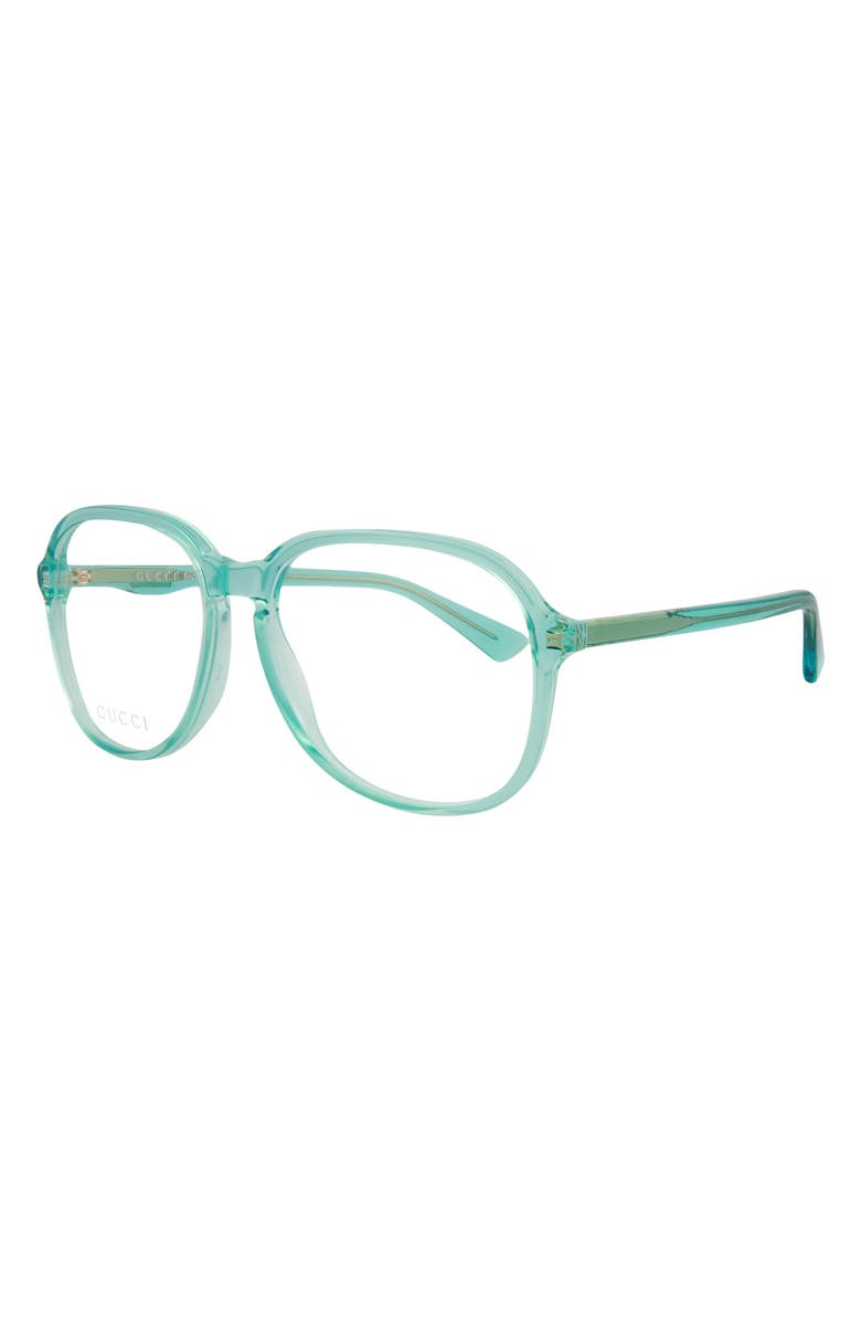Gucci 55mm Core Optical Frames, Alternate, color, Light Blue Transparent