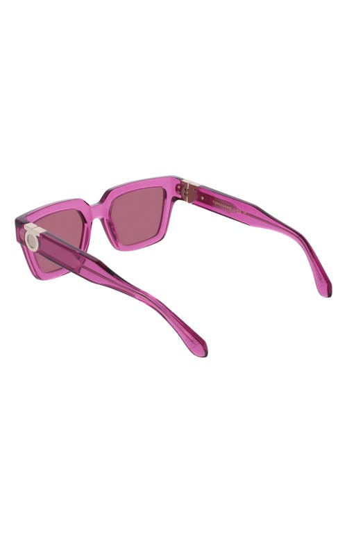 Ferragamo 52mm Square Sunglasses In Transparent Cyclamen