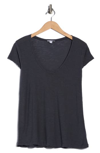 James Perse Deep V-neck T-shirt In Blue