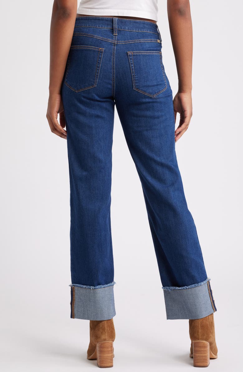 1822 Denim High Waist Cuff Straight Leg Jeans, Alternate, color,