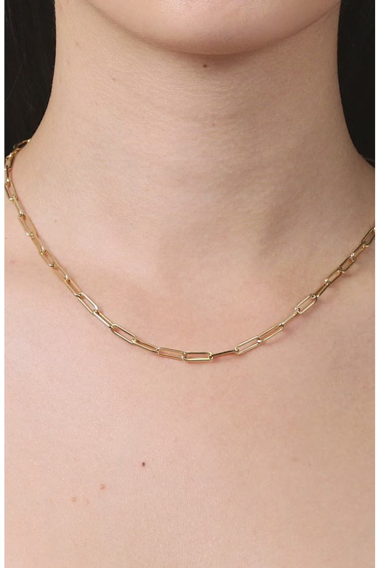 Large Paperclip Chain Necklace, Alternate, color, Yellow Gold Vermeil