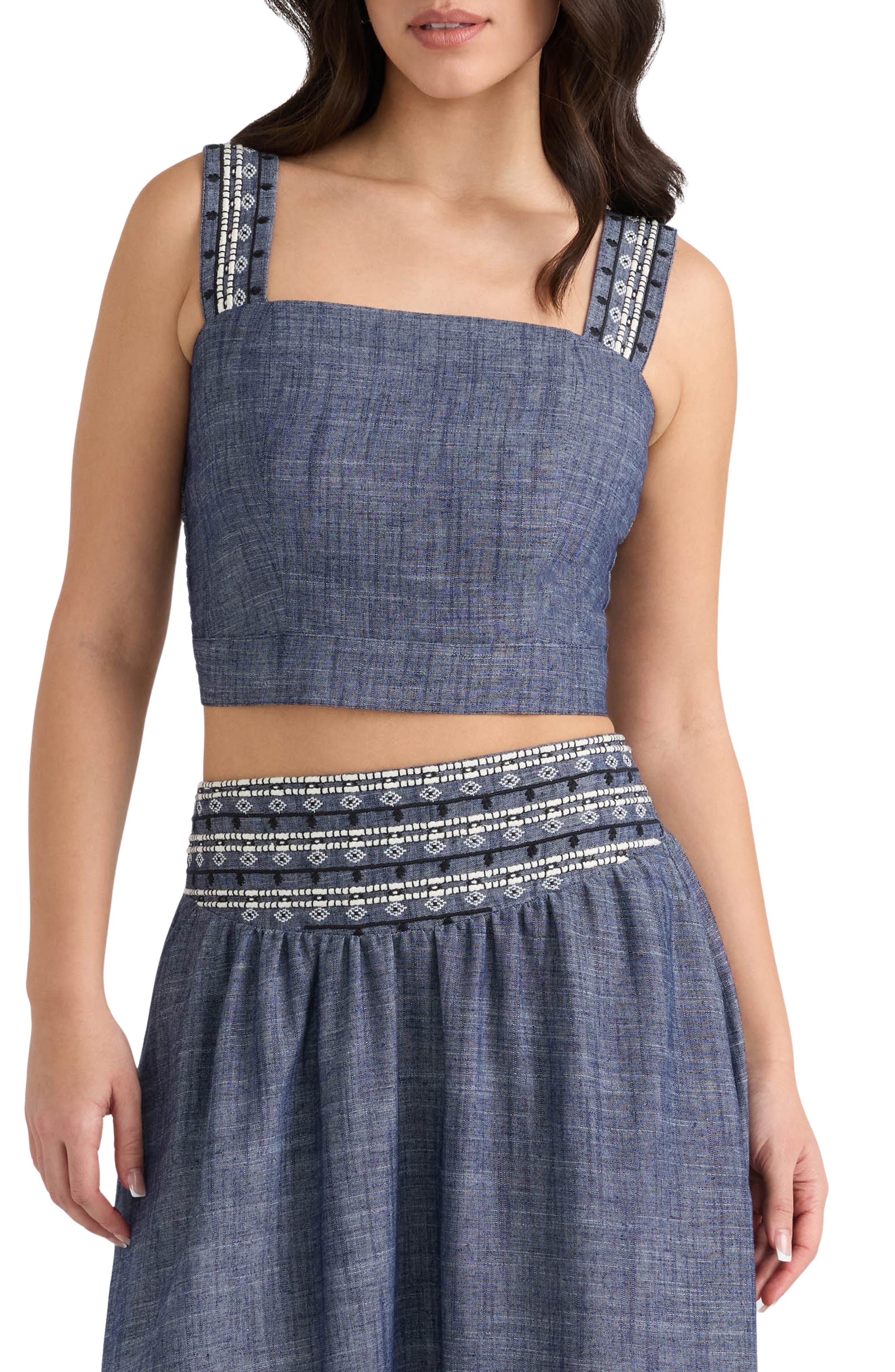 NVLT Embroidered Crop Top
