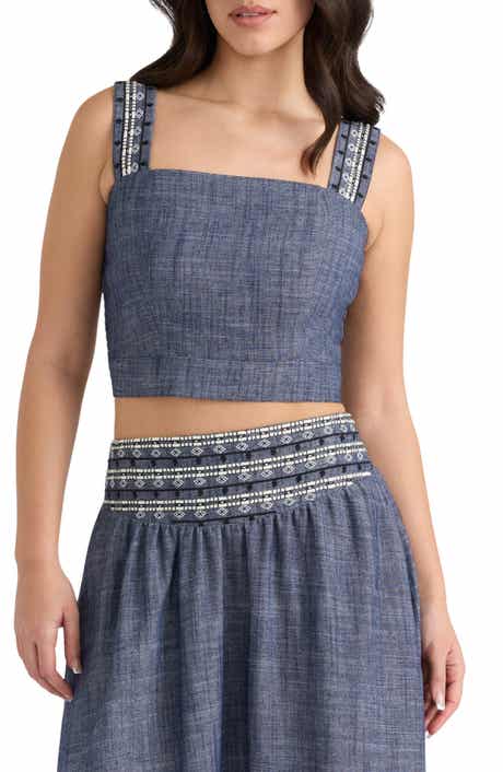 NVLT Embroidered Crop Top